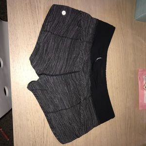 Black/White Lululemon Speed Shorts